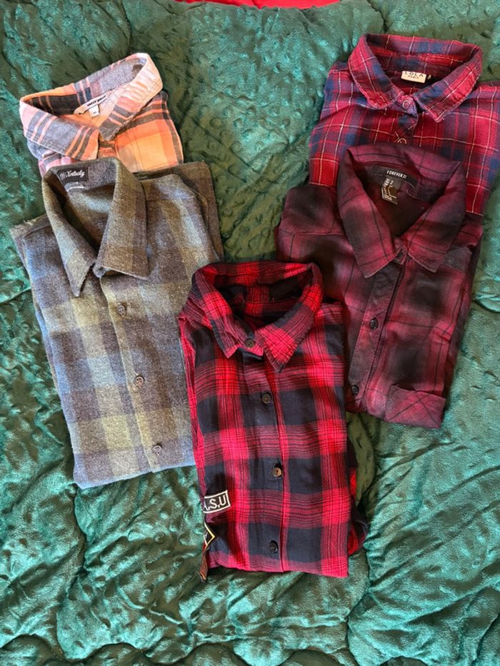 Lot chemises à carreaux vintage femme