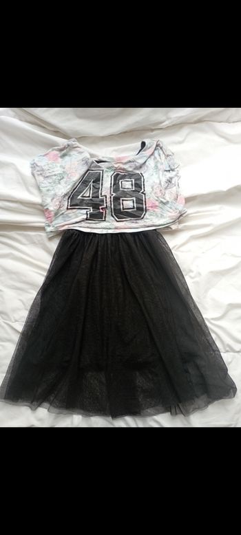 Robe haut en coton bas en tulle noir H&M 12 ans 3€5