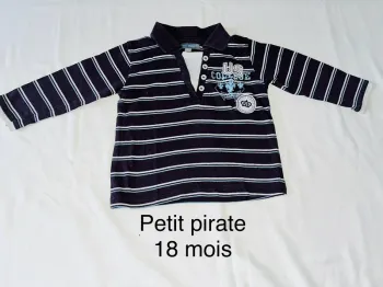 Polo manches longues 18 mois petit pirate