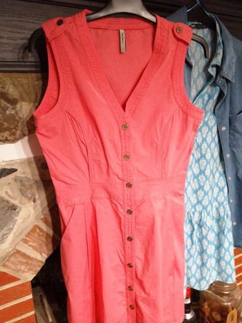 Robe pépé jeans rose