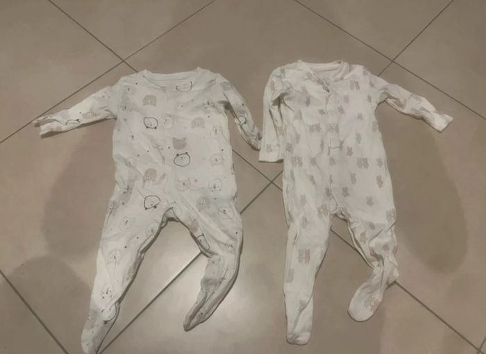 Lot de 2 pyjama fin taille 68 cm