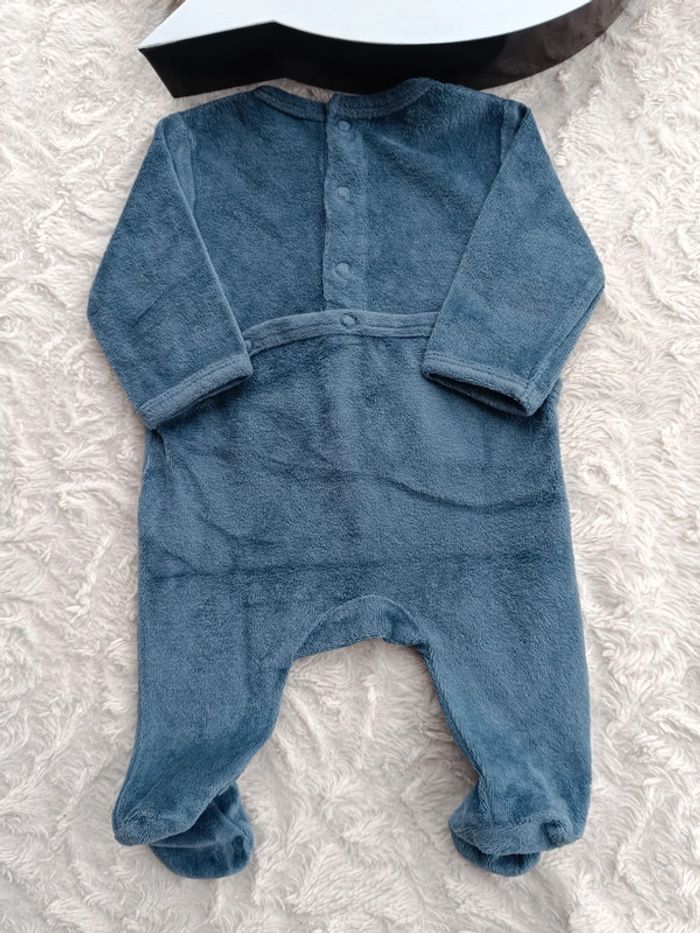 Pyjama grenouillère velours Garçon 1 mois Hero like daddy Papa Kiabi Eco conception coton bio - photo numéro 8