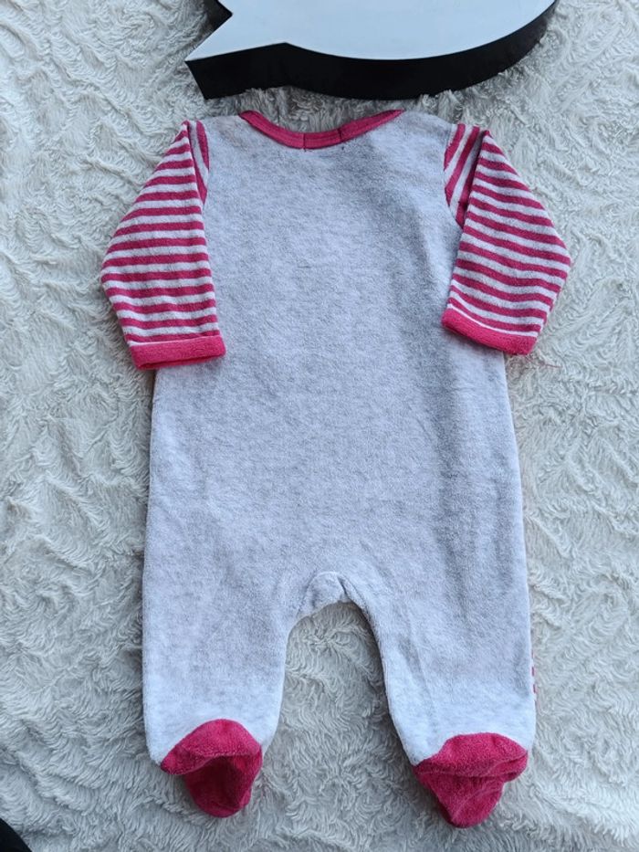 Pyjama grenouillère velours Fille 3 mois souris cœur Influx - photo numéro 7
