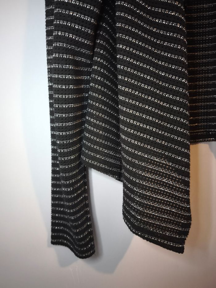 Gilet noir à rayures argentées BONOBO – Taille M – impeccable 🌟 - photo numéro 5