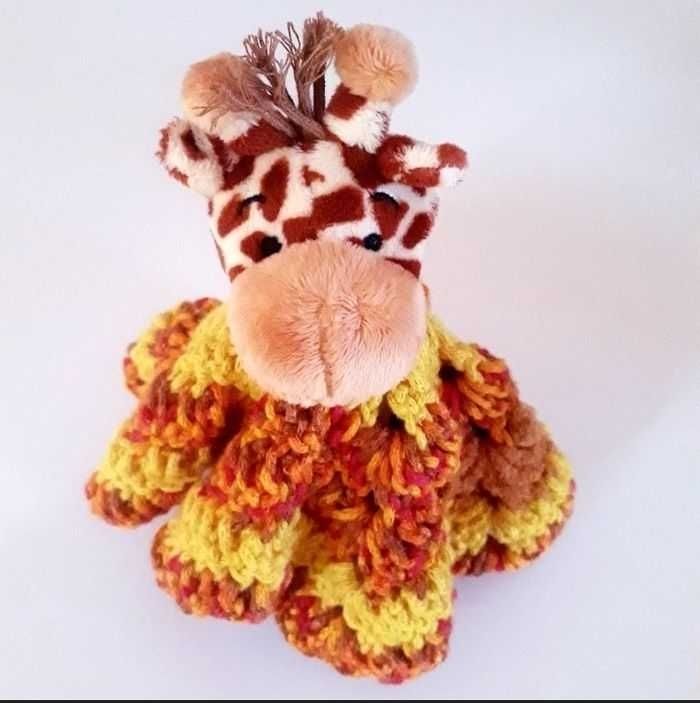Jouet peluche doudou animaux girafe fait main crochet bébé naissance