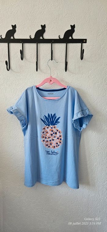 Tee-shirt manches courtes imprimé ananas
