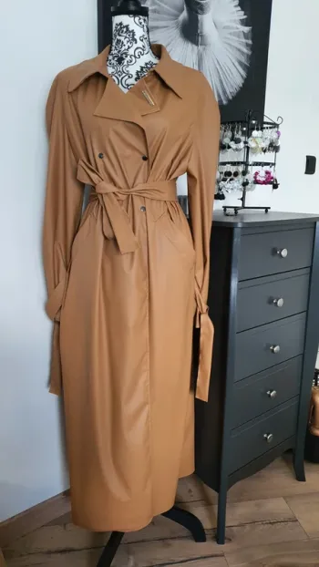 Long manteau simili