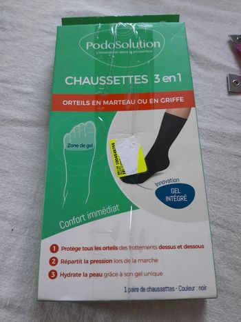 Chaussettes 3en 1 Podosolution orteils en marteau ou en griffe 35/38 neuves avec emballage