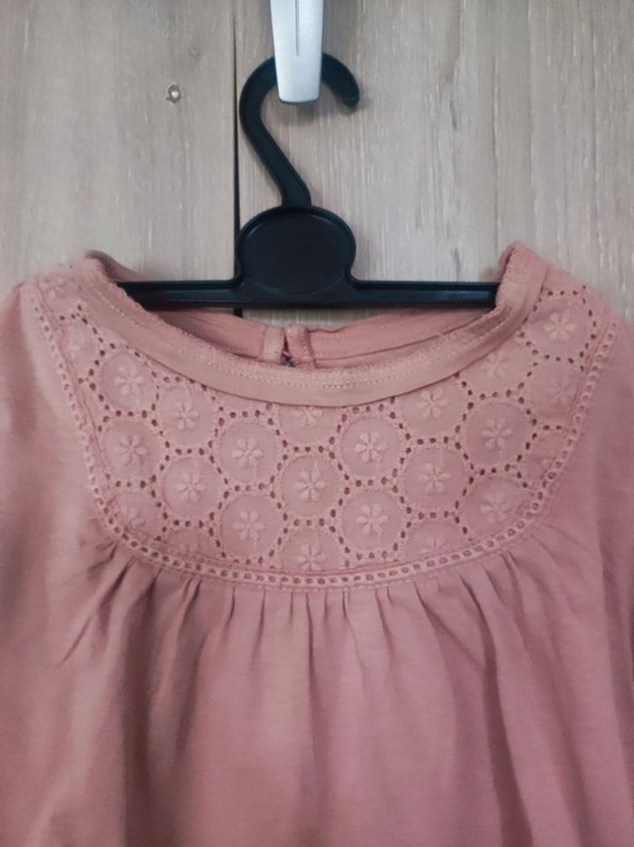 Tunique rose fleurs brodées 8 ans Vertbaudet - photo numéro 2