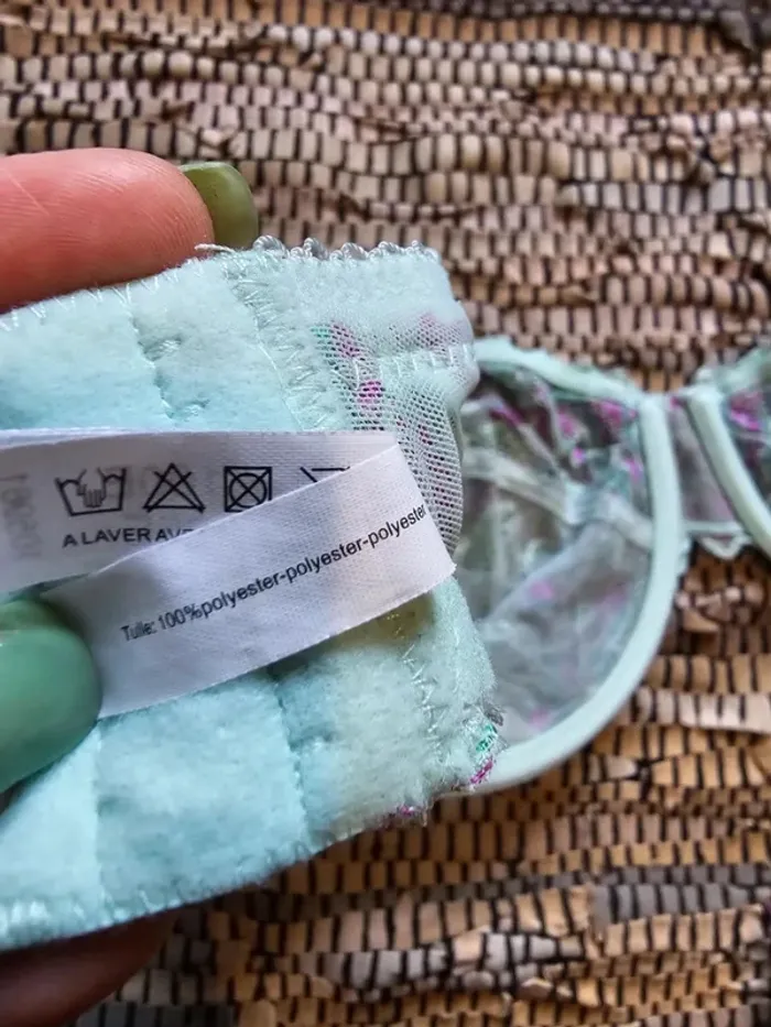 Soutien-gorge neuf RougeGorge 100E dentelle florale pastel - photo numéro 5