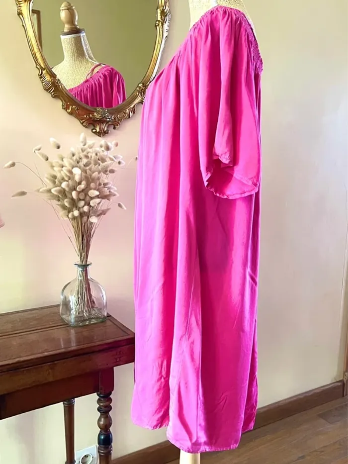 Robe Fluide Rose à Bretelles Robe Style Estival Chic et Confortable Taille M - photo numéro 5