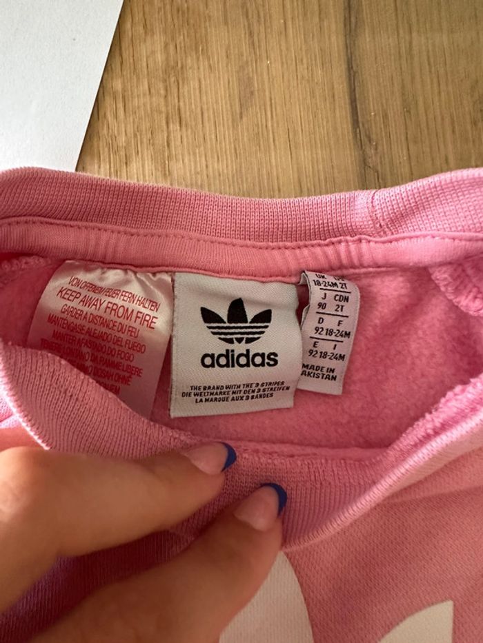 Ensemble adidas pull legging rose 18/24mois - photo numéro 3