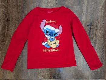 Tee shirt fille manches longues Stitch noel 10 ans Disney