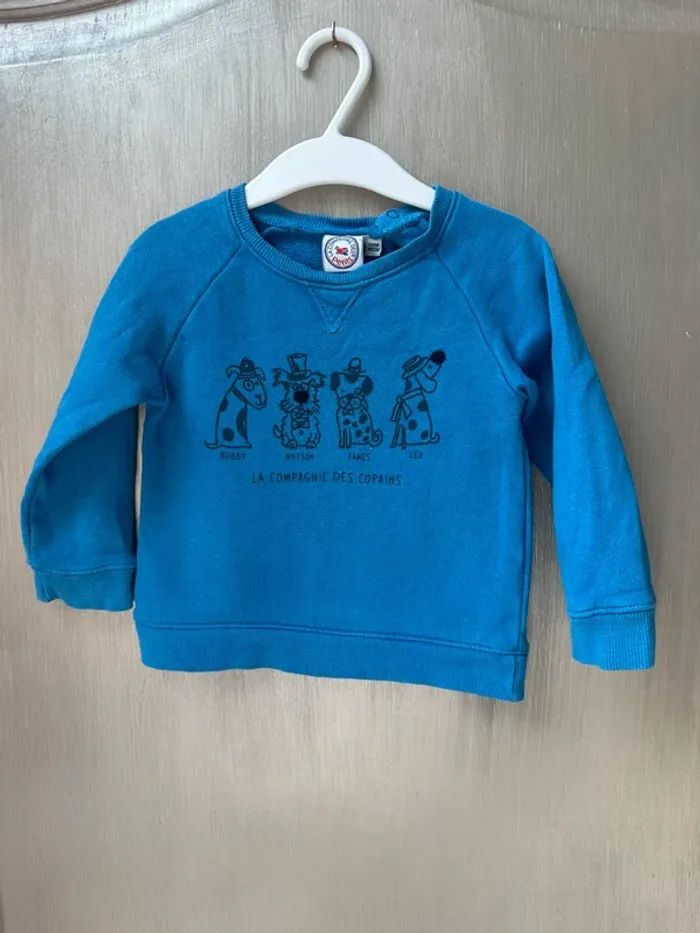 Sweat La compagnie des petits bleu 24 mois