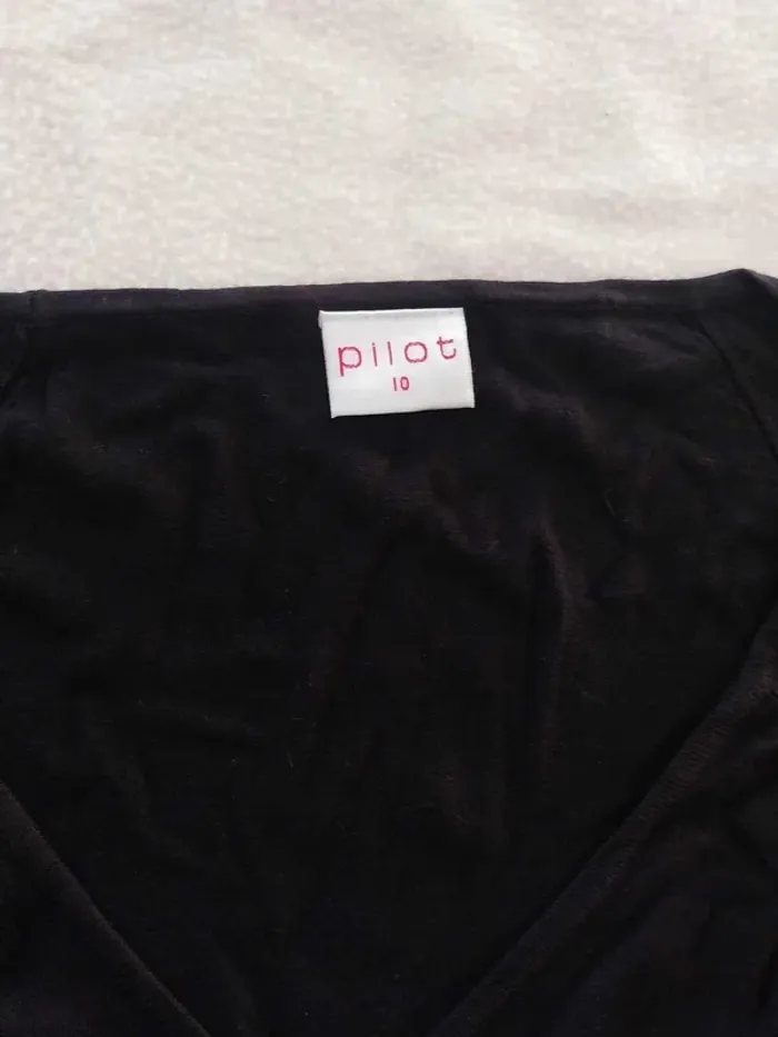 Haut / pull noir col V T38 - photo numéro 3