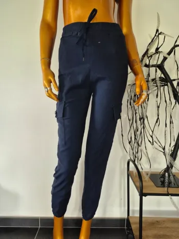 Pantalon bleu Marine Femme Taille S/M