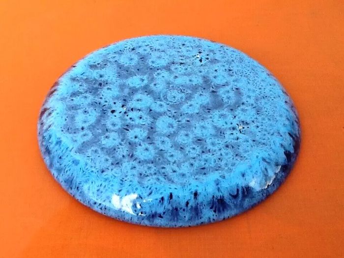 Coupelle de présentation Céramique émaillée, mouchetée bleu marin - photo numéro 4