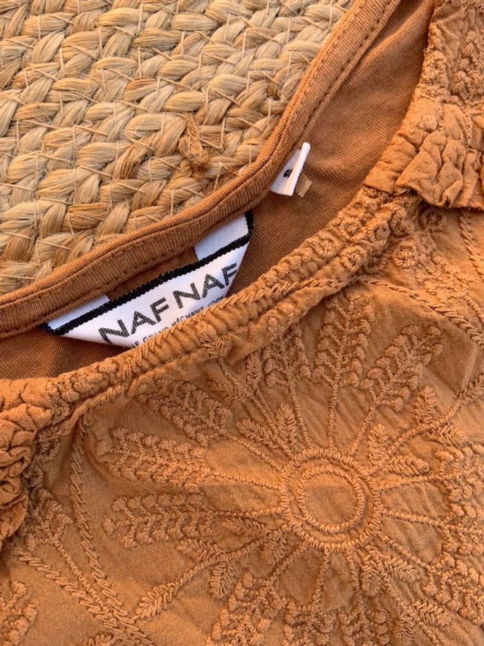 Femme 👩 Top sans manches marron camel Nafnaf taille 36 - photo numéro 4