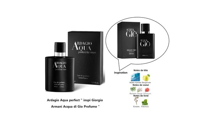 Ardagio Aqua perfect " inspi Giorgio Armani Acqua di Gio Profumo " eau de parfum 100 ml - photo numéro 2