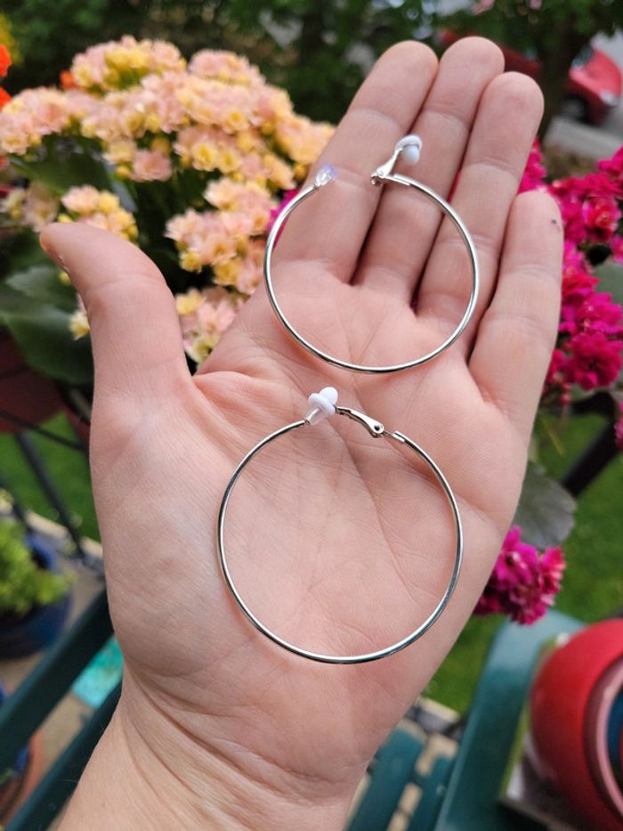 Clips creoles acier silver 4,5 cm - photo numéro 3