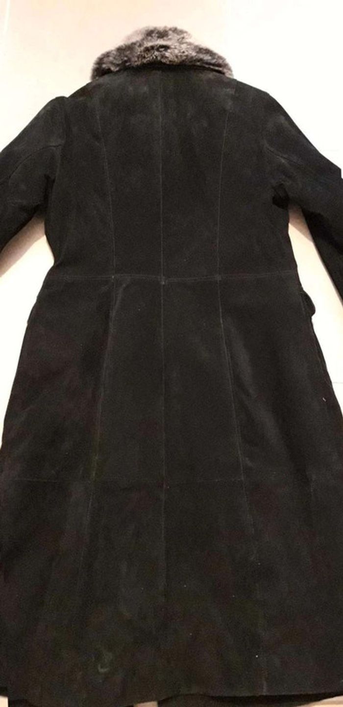 Manteau croute de porc/daim double avec col amovible T38 - photo numéro 5