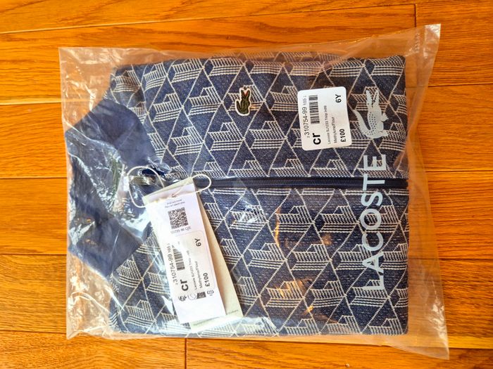 Veste Enfant "Lacoste" Monogramme Taille 6 ans neuf sous blister 100 % coton organique. - photo numéro 2