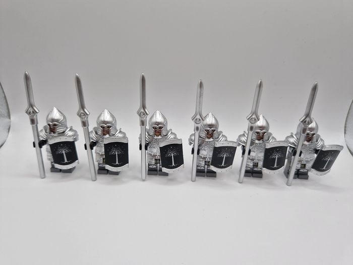 Figurines type lego 6 guerriers de minas tirith du gondor seigneur des anneaux / hobbit - photo numéro 4