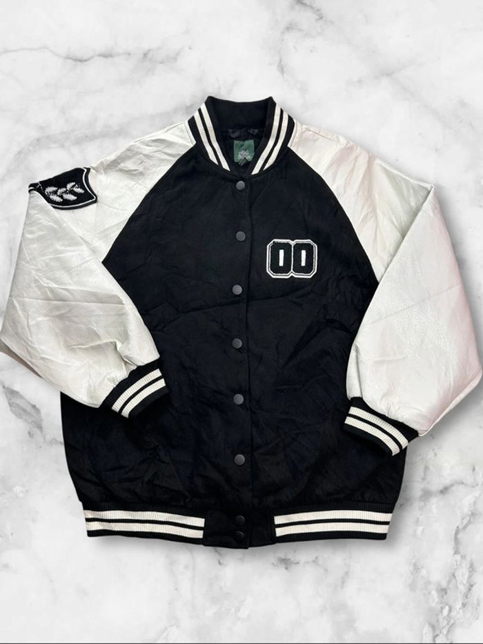 Veste Varsity Style Wild Fable Noir & Blanc Patch Brodé (Taille S) - photo numéro 8