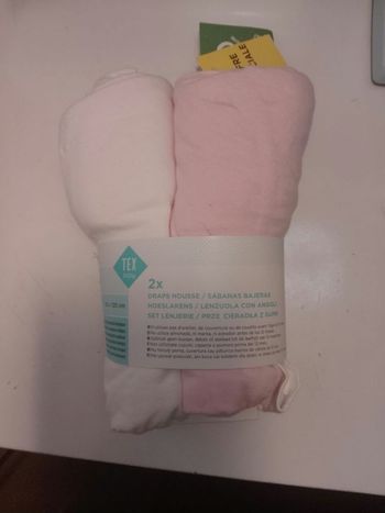 Lot de 2 drap housse lit bébé 120 x 60