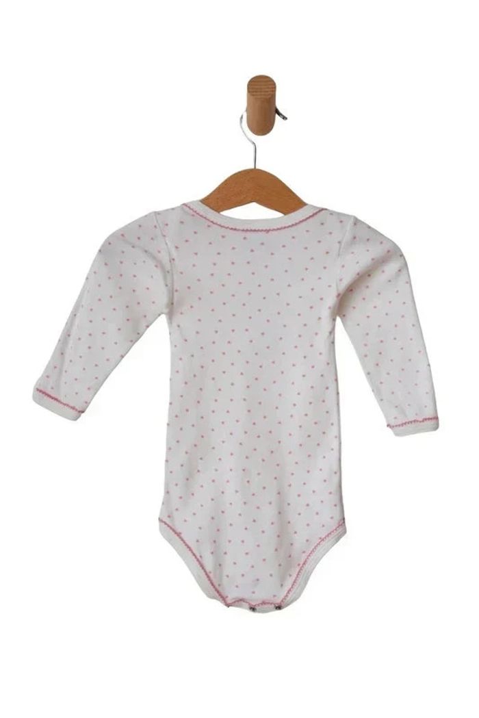 LOT de 2 bodies manches longues blanc/rose - Petit Bateau 12 mois (74cm) - photo numéro 3