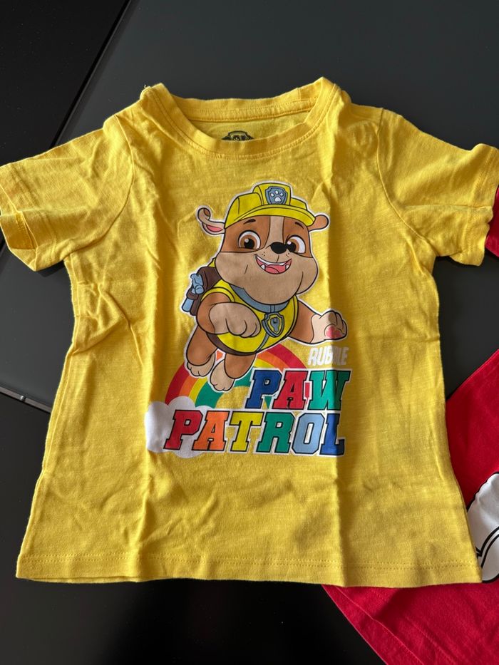 Lot 2 t-shirt 3 ans Pat Patrouille Mickey rouge - photo numéro 2