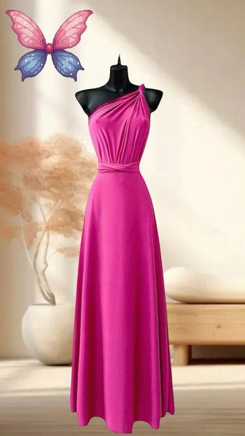 Très belle robe rose fuchsia dos nu multi positions