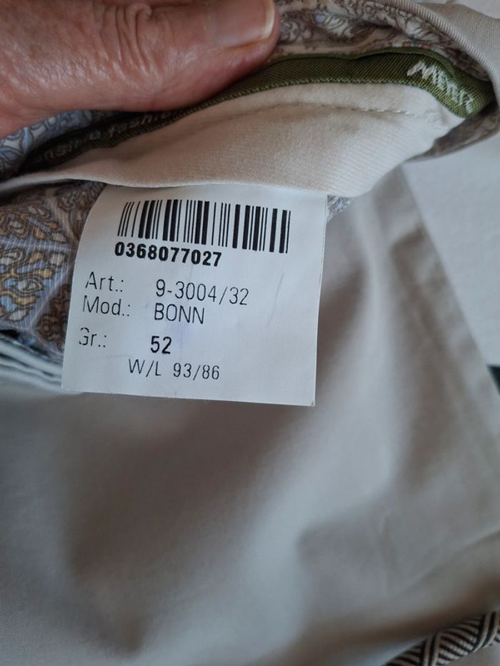 pantalon MEYER mastic superbe coton taille 52 taille petit verifiez vos mesures pas de retour - photo numéro 3