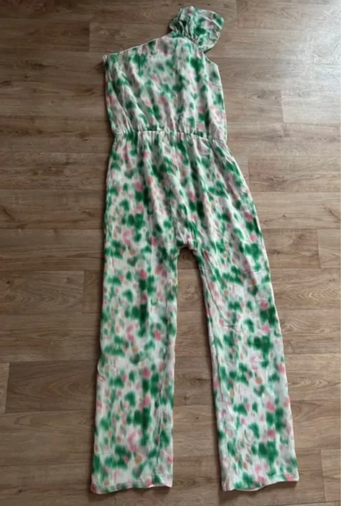 Bel air combinaison en soie , verte imprimé multicolore modèle Augustine femme taille 2/38 - photo numéro 6