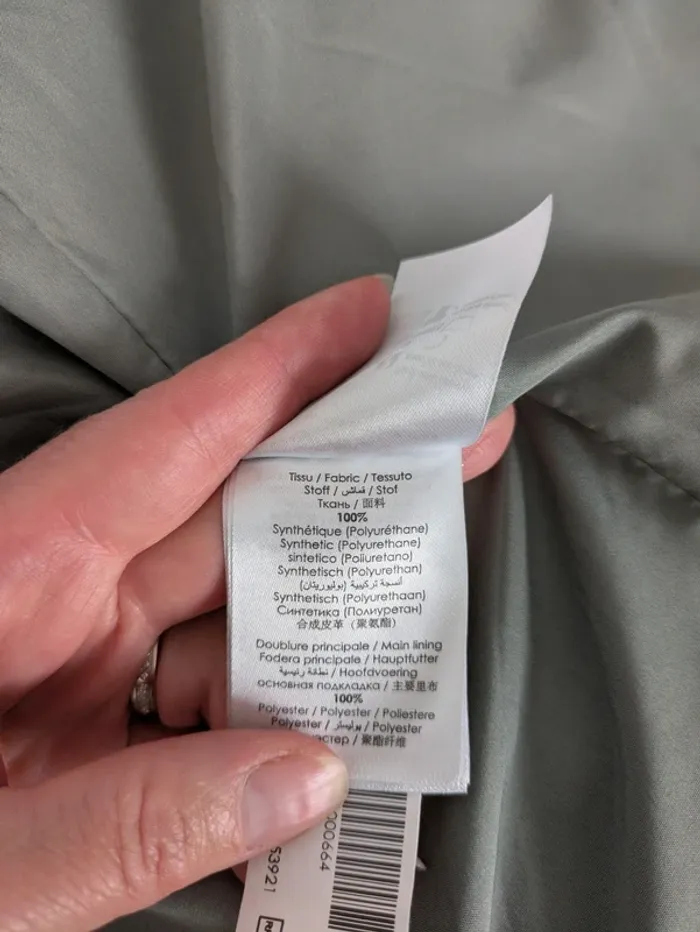 Veste zippée en simili cuir vert/gris - Bonobo - taille M - photo numéro 6