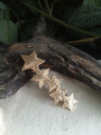 Barette bohème étoilée en acier inoxydable doré