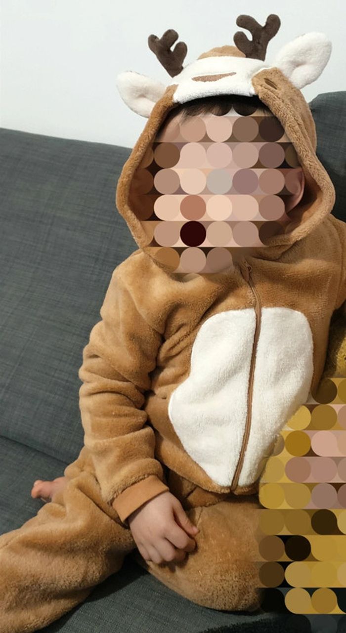 Surpyjama velours cerf pyjama hiver - photo numéro 2