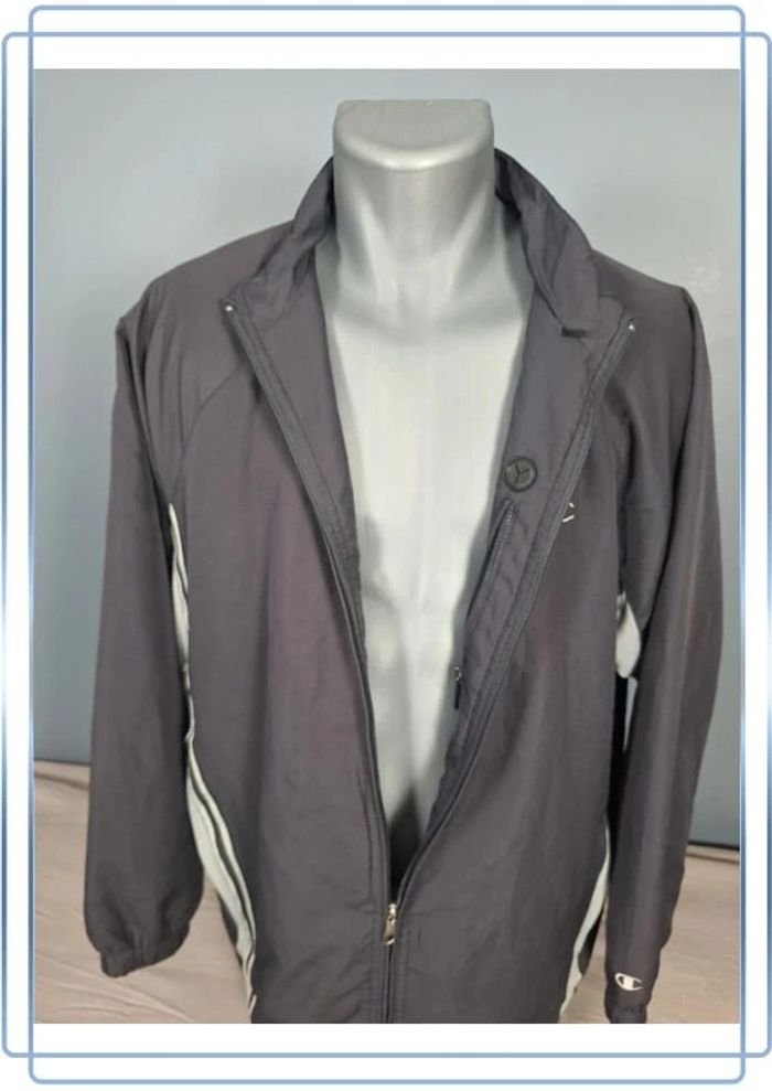veste vintage champion - anthracite homme taille L - brodé (436) - photo numéro 7