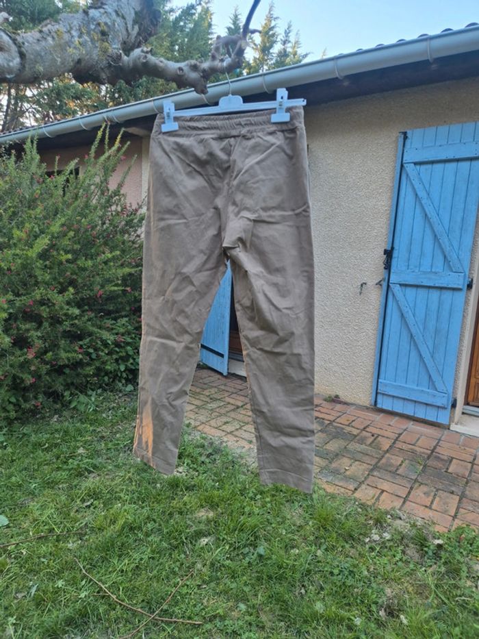 Pantalon élastique beige - photo numéro 2