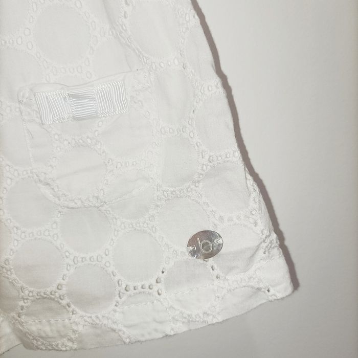 Brioche top débardeur blanc 1M zip crochet broderie - photo numéro 4