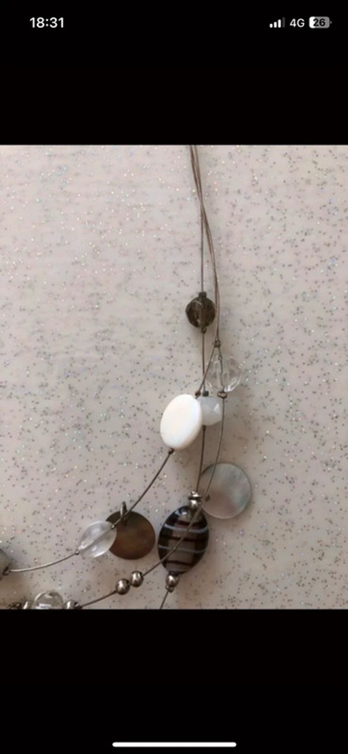 Collier 3 rangs fantaisie - photo numéro 3