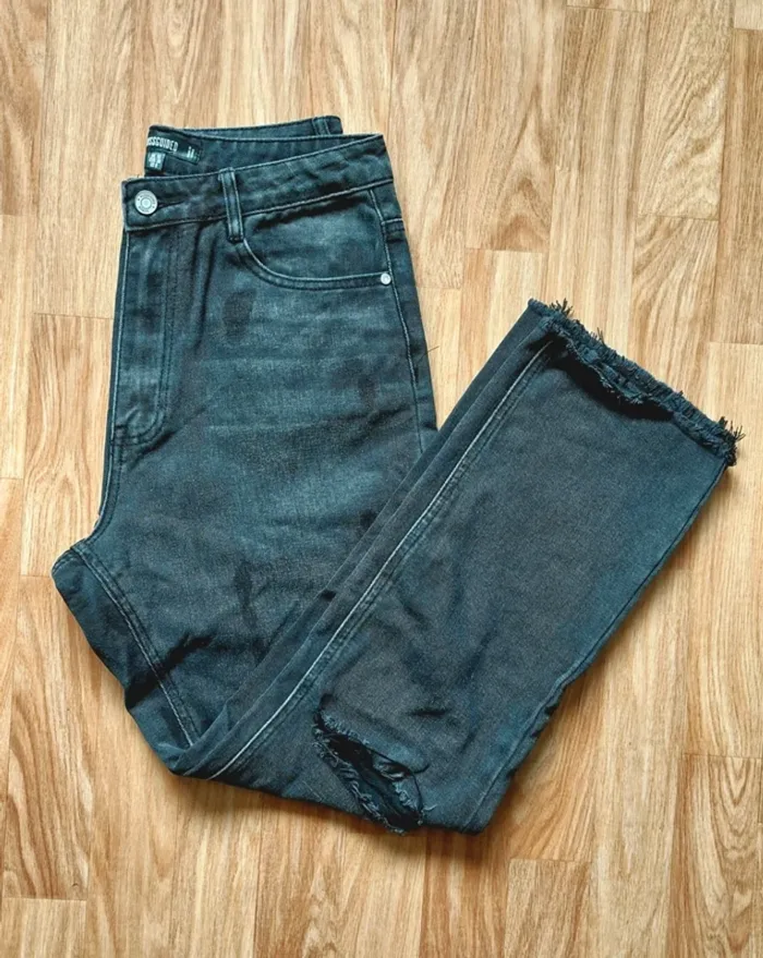 Jean droit taille haute Missguided Noir délavé taille 38