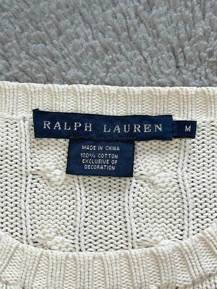 Pull torsadé col rond Ralph Lauren femme taille M - photo numéro 4