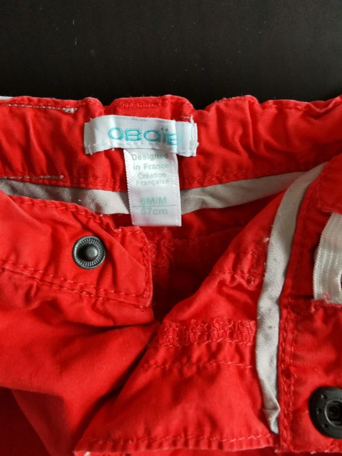 Pantalon rouge Obaïbi 6 mois - photo numéro 3