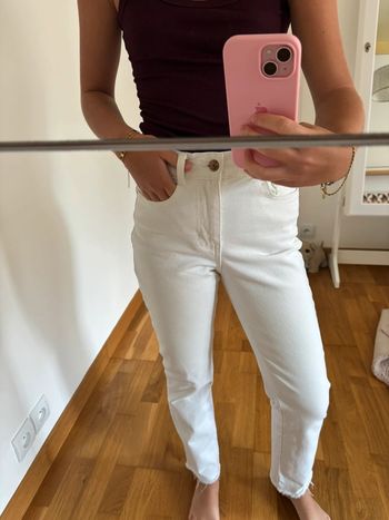 Jean mom blanc