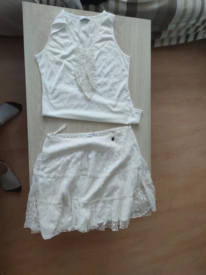 Ensemble jupe beige cache cache t 42