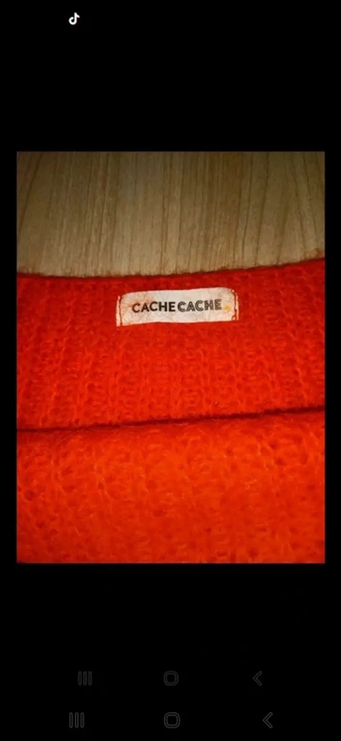 Pull rouge orangé - photo numéro 2