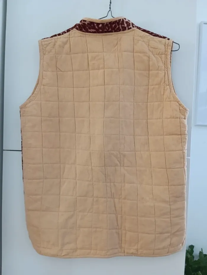 Veste vintage sans manches léopard matelassée - photo numéro 8