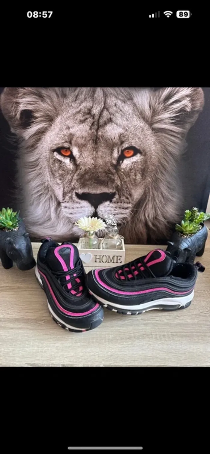 Basket Nike air Max 97 rose noir taille 38