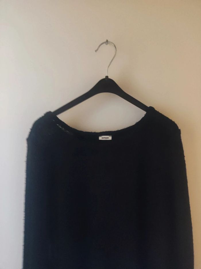 Pull noir pailleté ouvert derrière - photo numéro 2